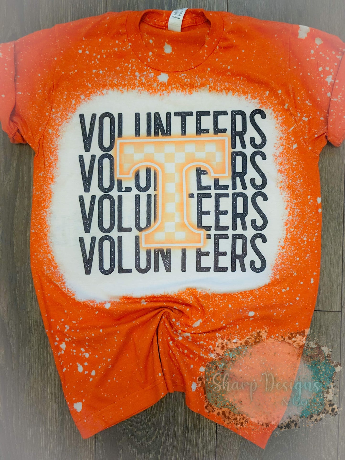 Orange Football Bleached Tee