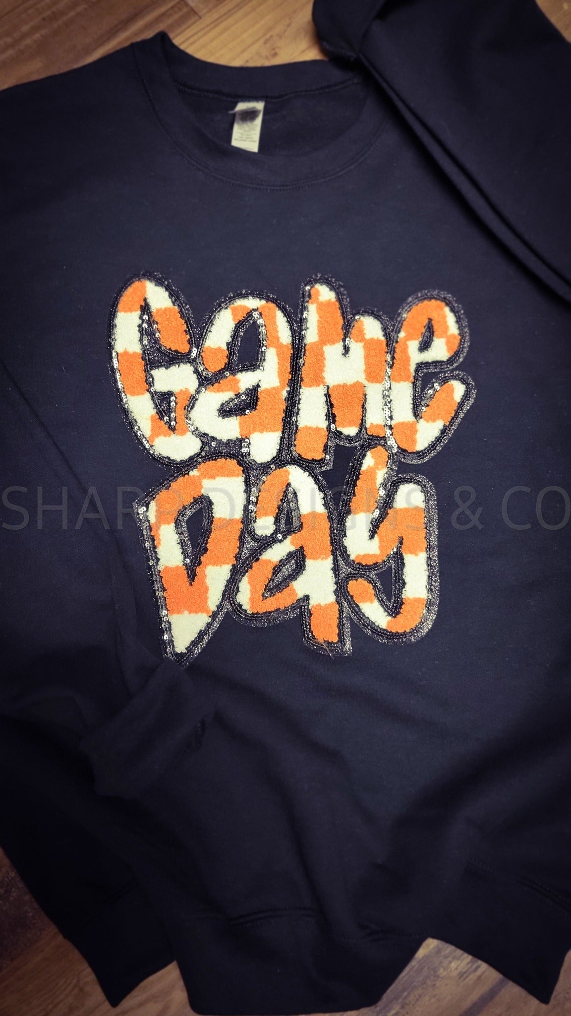 Game Day Checkered Chenille Sweatshirt