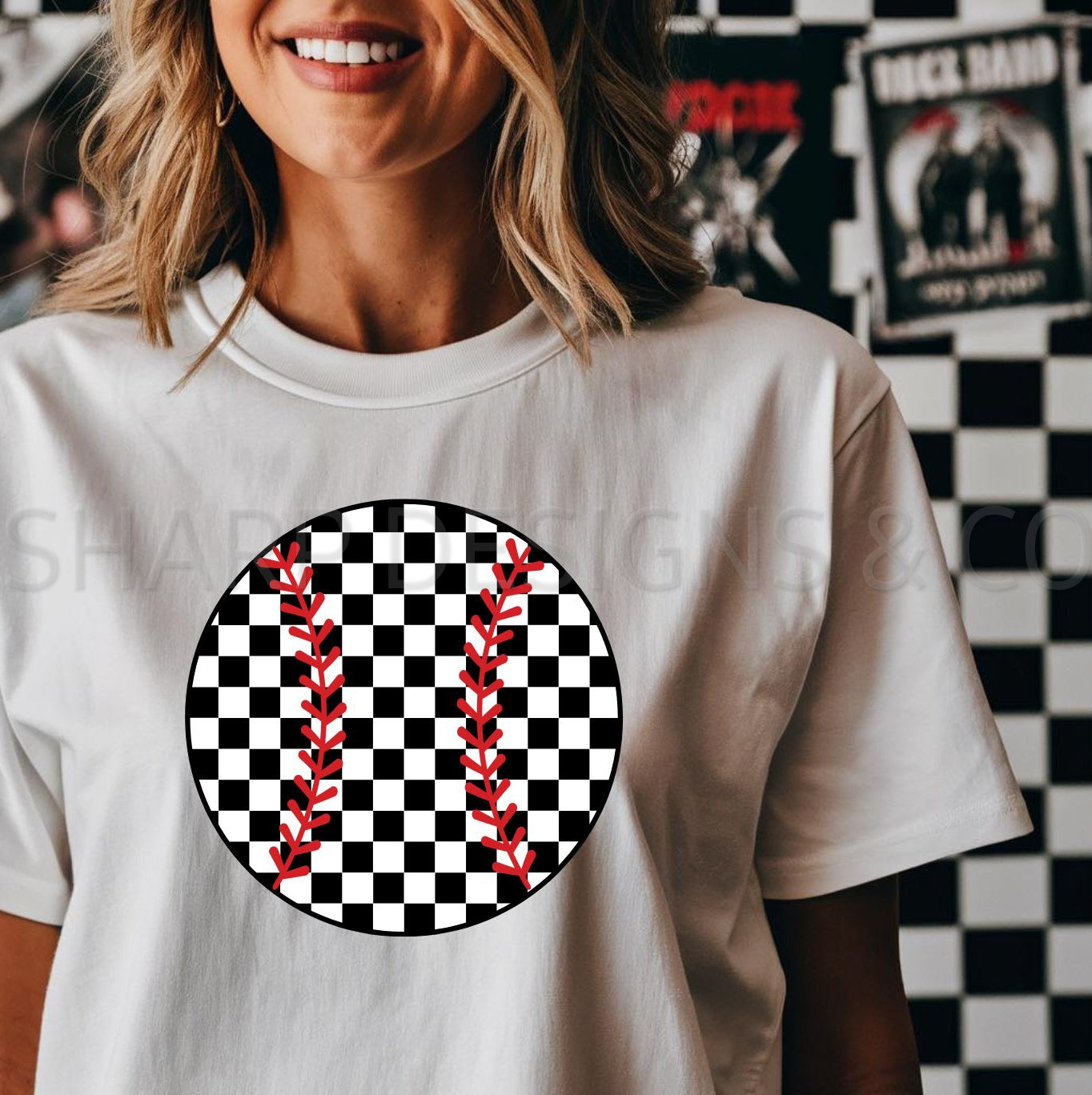 Checkered Baseball Tee