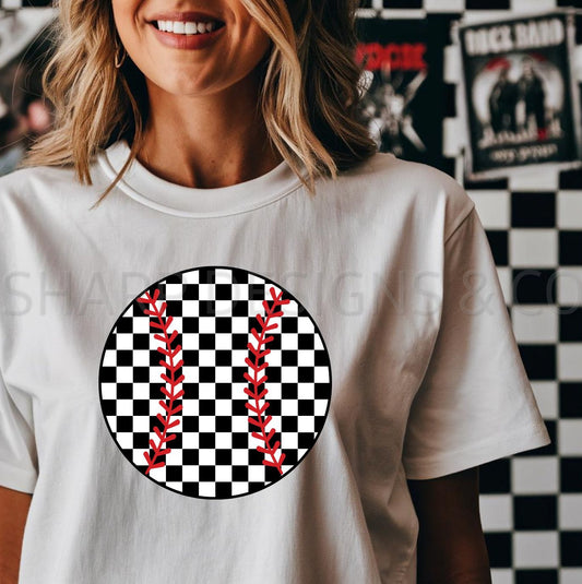 Checkered Baseball Tee
