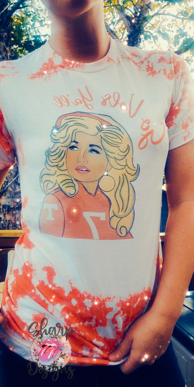 Dolly Go Vols Yall Bleached Tee